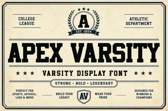 Apex Varsity: The Bold Typeface for Athletic and Branding Projects