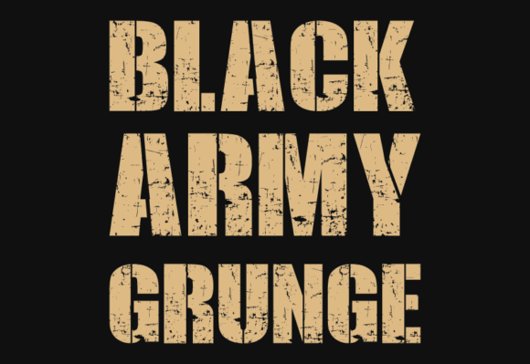Black Army Grunge: Command Attention with This Typeface